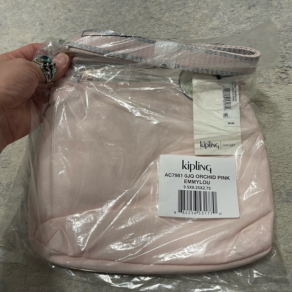 NWT Kipling Emmylou Small Crossbody Bag Orchid Pink 9.75''L x 8.5''H x 2.72”D - Picture 13 of 13